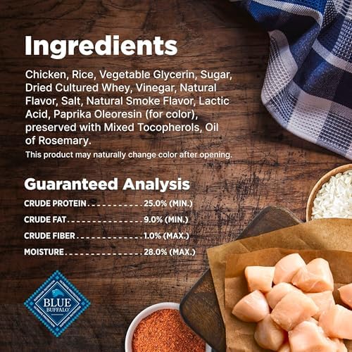 Blue Buffalo Nudges Jerky Bites Dog Treats, Made in the USA with Natural Ingredients, Bite-Sized Pieces, Chicken, 16-oz Bag, (Pack of 4)