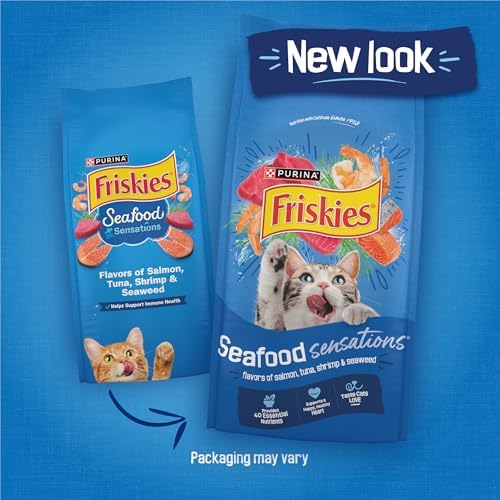 Friskies Purina Dry Cat Food, Seafood Sensations - (4) 3.15 lb. Bags