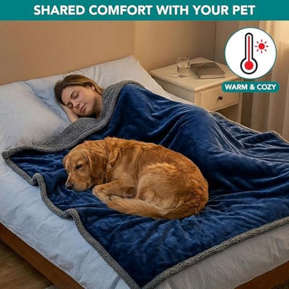 PetAmi Waterproof Dog Blanket for Large Dog Cat Pet, 60x80, Blue Grey