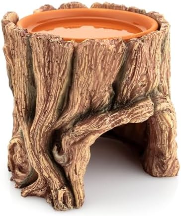 Reptile Hide Cave Resin – Moisture Keeping Reptile Shelter with Clay Water Basin for Leopard Gecko, Snake, Lizard, Amphibians – Humidifying Help Shedding & Natural Habitat Design,2in1