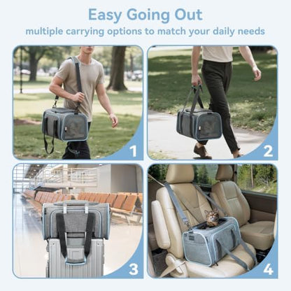 Petsfit Small Double Expandable Cat Carrier for Kittens and Air Travel