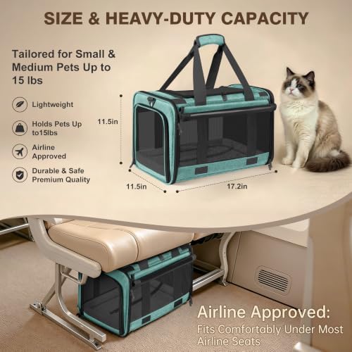 Soft Sided Cat Carrier for Anxious Pets with Privacy Roller Blinds