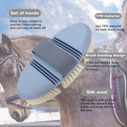 Soft Wool Horse Face Brush Flexible Horse Brush for Grooming