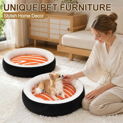 Sushi Cat Bed, Calming Small Dog Bed 21in, Washable