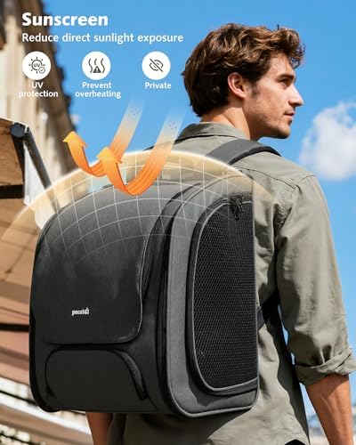 Pecute Cat Backpack Carrier,Large Space Cat Bubble Backpack,Ergonomic,Gray