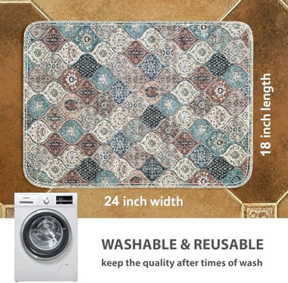 nunubaby Washable Pee Pads for Dogs, Stylish, Non-Slip and Leak-Proof Pee Pads. Reusable Potty Pads for Dogs for Crates and Floors.(Dark Red/Multi,18" x24" )