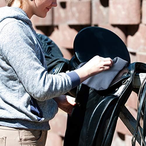 ECP Equine Comfort Products Microfiber Tack Cleaning Towels, Lifts Dirt, Dust & Sweat from Saddles, Bridles & Girths, Polishes Metal & Boots, Chemical-Free Leather Care, for Shows & Daily Use, 3-Pack