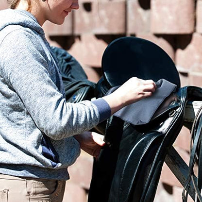 ECP Equine Comfort Products Microfiber Tack Cleaning Towels, Lifts Dirt, Dust & Sweat from Saddles, Bridles & Girths, Polishes Metal & Boots, Chemical-Free Leather Care, for Shows & Daily Use, 3-Pack