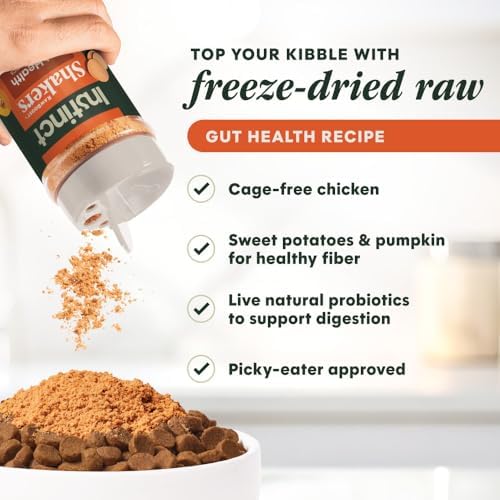 Instinct Freeze Dried Shakers, Dog Food Topper, Gut Health, 5.5 oz.