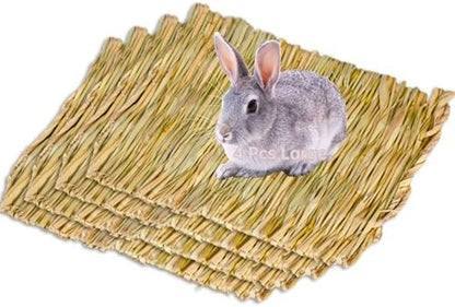 Hamiledyi Rabbit Grass Mat 4PCS Large Woven Bed Mat for Small Animal