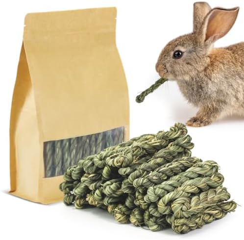 50pcs Timothy Hay Grass-Stick Chew Toys - Natural Dental Chew Snacks for Rabbits, Bunnies & Small Pets: Guinea Pigs, Chinchillas, Hamsters