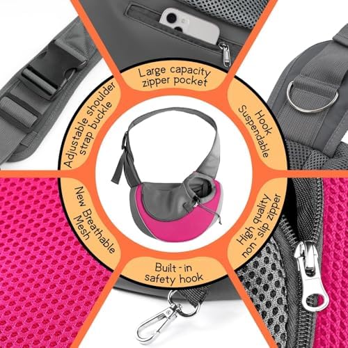 YUDODO Pet Sling Carrier for 10-15 lbs Small Dogs Puppy Crossbody Carrier