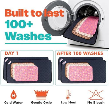 LUFTPETS Guinea Pig Cage Liners 5 Pcs, Washable C&C 2X4 Pads & Fleece Mats