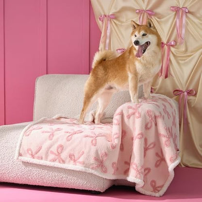 LE SURE Waterproof Dog Blankets for Large Dogs Cute Cozy 3D Jacquard,40x50
