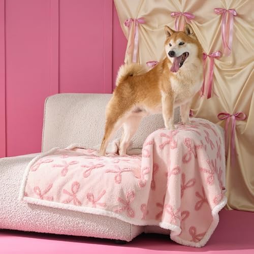 LE SURE Waterproof Dog Blankets for Large Dogs Cute Cozy 3D Jacquard,40x50