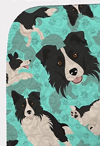 Caroline's Treasures MLM1025LQB Border Collie Quilted Blanket 50x60 Artwork Pattern Quilted Throw Blanket for Bed, Couch, Sofa, Soft and Lightweight