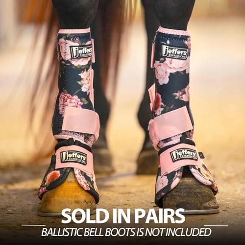 Jeffers Expression Protective Horse Boots 1 Pair, Rose Garden - Safe Neoprene Leg Guards, Comfortable Fit, Durable Strap Closures, Front & Hind Support, Accessories for Travel & Riding - Large