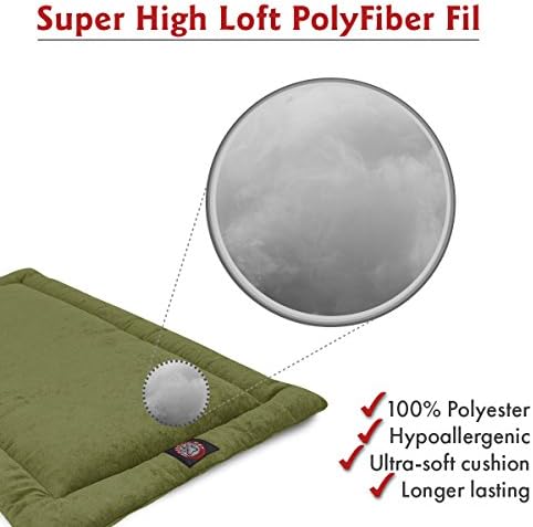 Majestic Pet Dog Crate Mat - Machine Washable Soft Plush Pet Bed Pad for Crates & Kennels | USA Crafted | 42"x26" Villa Fern