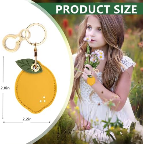 BORKUANA PU Leather Keychain Holder Protective Case Compatible with AirTag