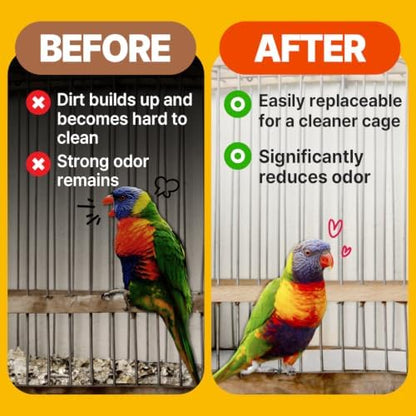 T TORTO9 Bird Cage Liner - 120 Paper Sheets, 14" x 15", 1.7 lb - Ideal for Pet Habitats, Bulk Pack for Long-Lasting Use, Newsprint Texture, Convenient Parcel Packaging
