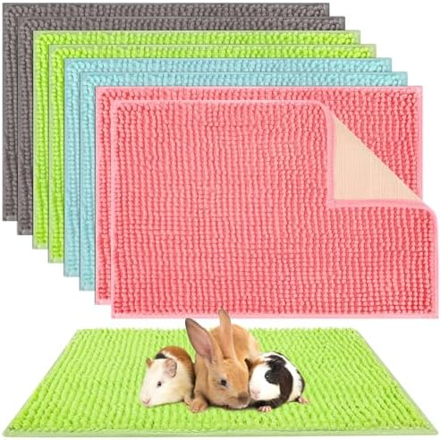 Barydat 8 Pcs Guinea Pig Cage Liner 24x16'' Washable Rabbit Fleece Mat