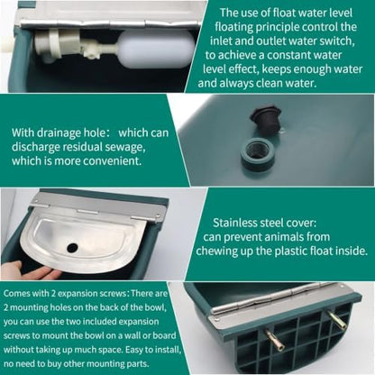 2 Set Automatic Water Bowl, Livestock Waterer for Cattle Dog Goat Sheep