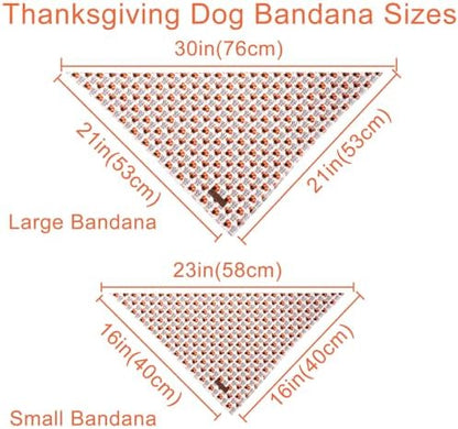 Thanksgiving Dog Bandana, Triangle Bid Scarf with Turkey Pattern, Cotton Pet Kerchief for Girl Boy Dogs or Cats, Cute Puppy Bandana, Fancy Thanksgiving Gifts for Dogs