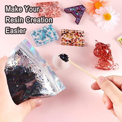 Renfio Holographic Bat Shape Confetti Glitter for Resin,1.75 Oz 50g