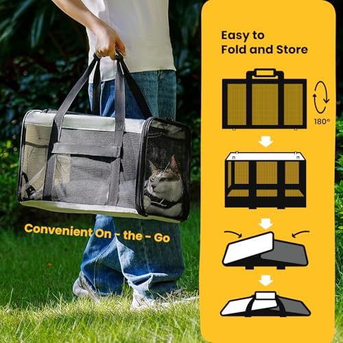 Conlun Soft-Sided Cat Carrier for Small-Medium Cats, Puppies up to 15 Lb, Airline Approved