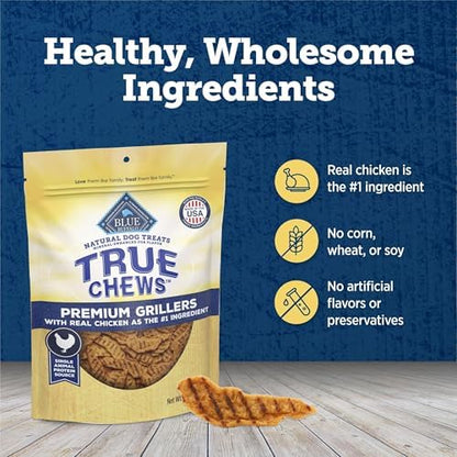 Blue Buffalo True Chews Premium Grillers Chicken Dog Treats, 12 oz