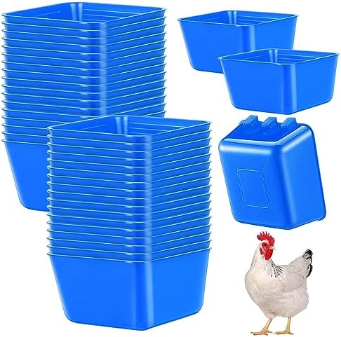 Maxdot 20 Pcs Chicken Water Feeder Cups 16 oz Pigeon Feeder Cup, Blue