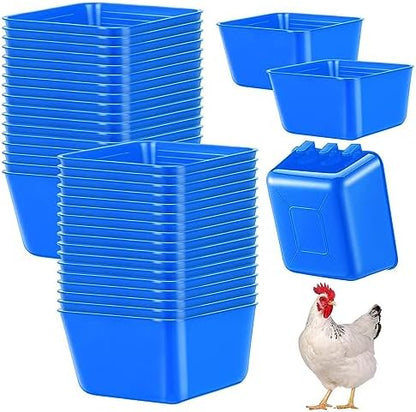 Maxdot 20 Pcs Chicken Water Feeder Cups 16 oz Pigeon Feeder Cup, Blue