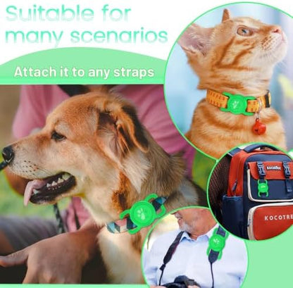 SANKALA Airtag Dog Collar Holder, Waterproof, Green, 1 Pack