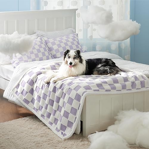 LE SURE Waterproof Dog Blankets for Large Dogs Cute Cozy 3D Jacquard,50x60