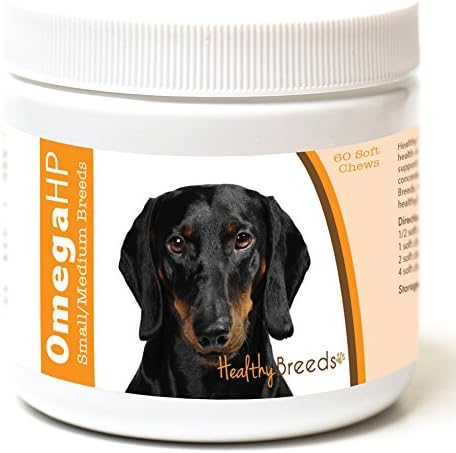 Healthy Breeds Dachshund Omega HP Fatty Acid Skin and Coat Support Soft Chews 60 Count