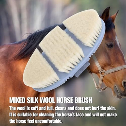 Soft Wool Horse Face Brush Flexible Horse Brush for Grooming