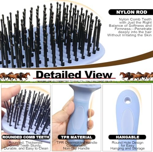 Blue Horse Mane&Tail Comb Horse Grooming Brush 8.62in/21.9cm