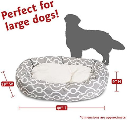 Majestic Pet Athens Sherpa Bagel Bed, 40-Inch, Gray