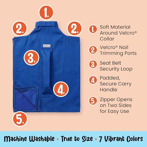 Cat-in-the-Bag Cozy Comfort Carrier - X-Small Cobalt Blue Cat Carrier Soft for Grooming, Vet Visits, Medication Administration, Dental Care, Nail Trimming, and Car Travel