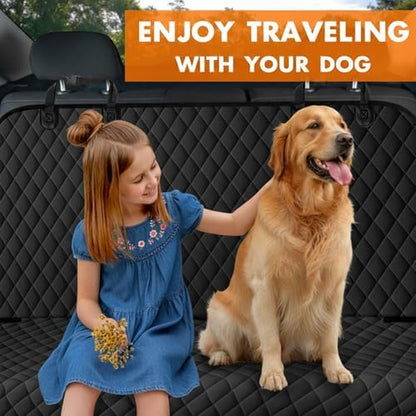 Waterproof Dog Backseat Cover for Cars, Pet Seat Protector, Carbon Black