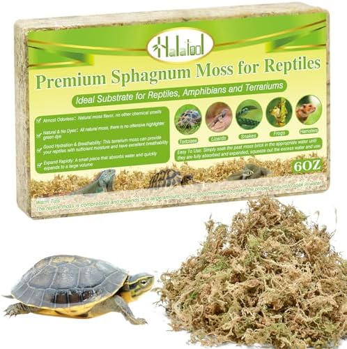 Sphagnum Moss for Reptiles, 6 oz Natural Terrarium Bedding Substrat