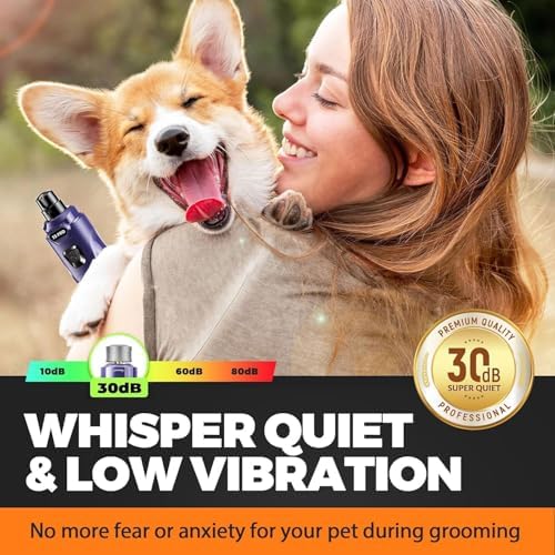 Whisper Quiet Dog Nail Grinder Safe & Stress-Free for Sensitive Dogs Cats