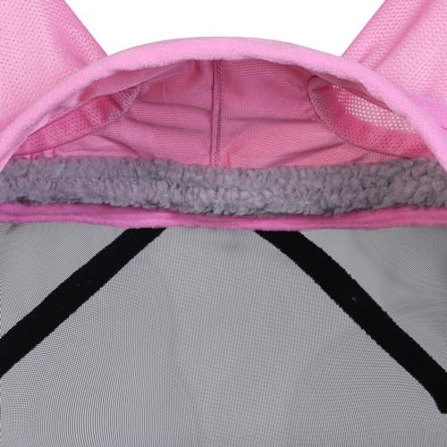 Harrison Howard CareMaster Pro Luminous Horse Fly Mask Large Eye Space Standard with Ears UV Protection for Horse Light Pink M Cob