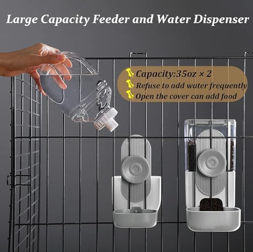 Kenond 35oz Rabbit Feeder,Bunny Water Dispenser,Pet Water Bottle for Cage
