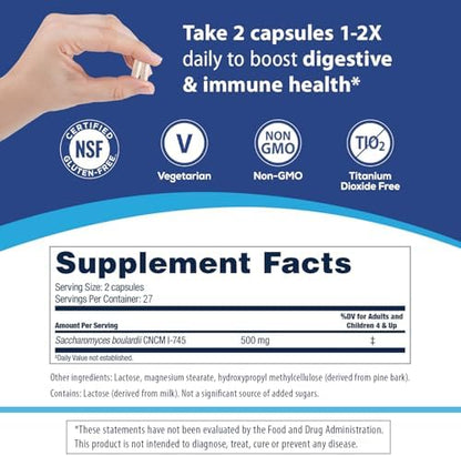 Florastor Probiotic for Digestive and Immune Health, 54 Capsules