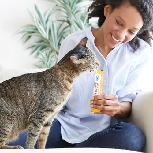 INABA Churu Cat Treats, Lickable, Squeezable Creamy Purée Cat Treat with Green Tea Extract & Taurine, 0.5 Ounces Each Tube, 40 Tubes, Tuna & Seafood Variety Box