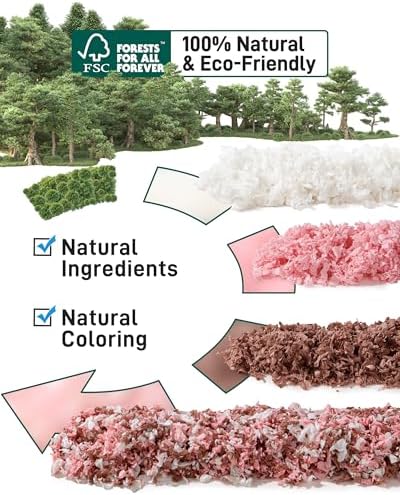BUCATSTATE Hamster Bedding 70L, Truly 99% Dust-Free Paper Bedding, Blossom