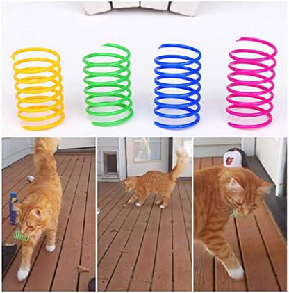 Andiker Cat Spring Toy, 12 Pc Colorful Cat Kicker Toys Interactive Cat Toys for Indoor Cats Swatting, Biting, Hunting to Kill Time and Keep Fit