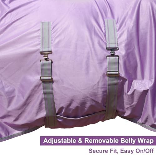 LEAFOREST Horse Fly Sheet with Neck Cover & Belly Band Mesh UV Protection