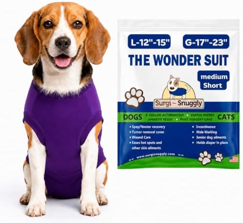 Surgi Snuggly Dog Surgery Recovery Suit, Cone Alternative, Spay/Neuter MS
